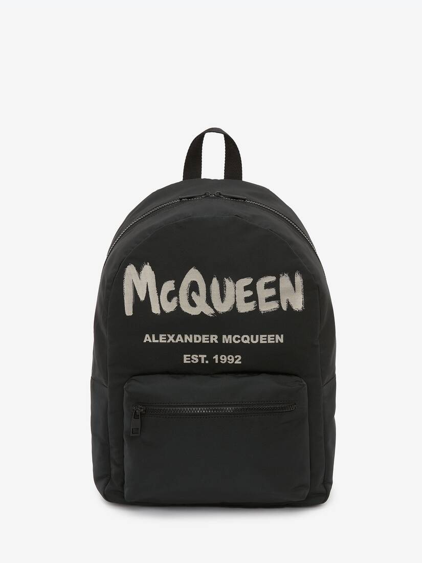 Mochila Alexander McQueen Graffiti Metropolitan Hombre - Negros/Blancos - Mexico 384-BKVRXI